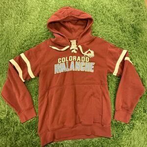 Colorado Avalanche Hoodie Sweatshirt Mens Medium Red NHL Hockey Lace Up